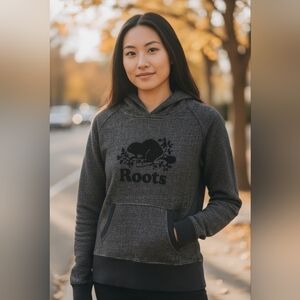 Velvet and Organic Cotton Roots Women's Beaver Hoodie Size Medium -EUC